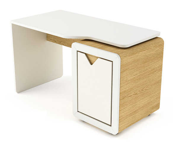 Timoore Rahmen naturbelassen eiche Schreibtisch mit Container