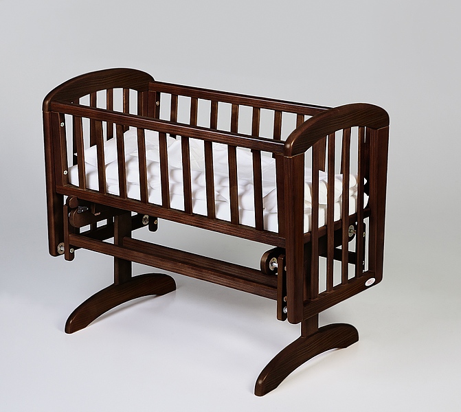 Troll Anna Glider Cradle Crib of solid massive wood / colour walnut