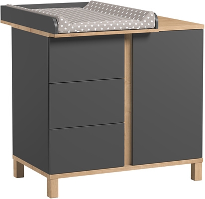 Baby Vox Altitude chest with changing table solid wood / colour graphite