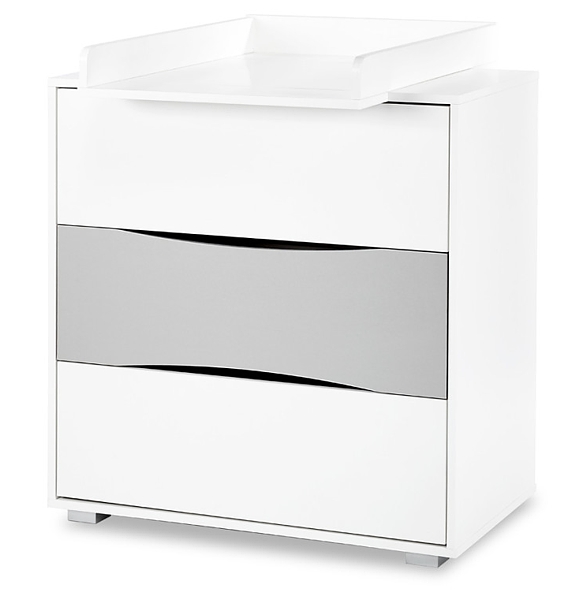 Klupś Nati chest with changing table color white/light grey