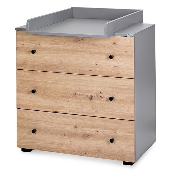 Klupś Pauline Graphite-Oak chest of drawers with changing table