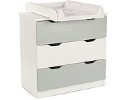 Tomi Komoda 3 szuflady z przewijakiem / kolor biały/szary