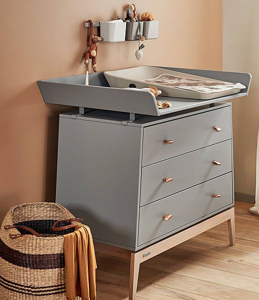 Leander Luna chest of drawers with changing table grey/oak