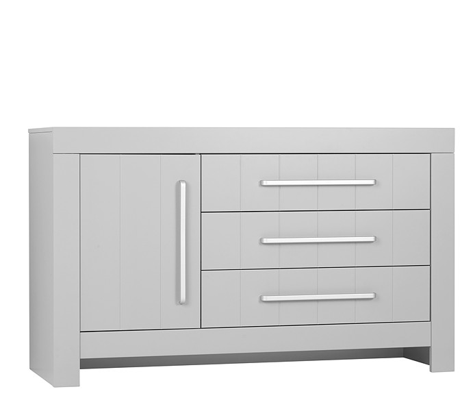 Pinio Calmo large chest with changing table (3 drawers with door) / colour grey