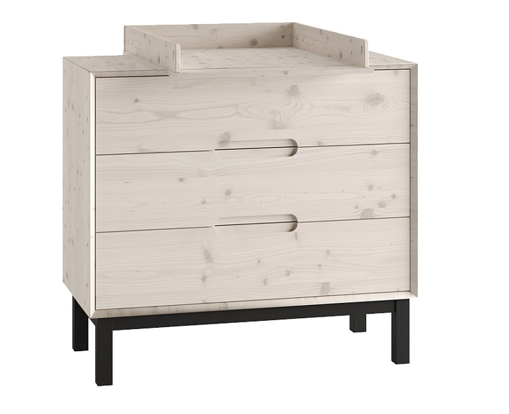 Pinio Country chest of 3 drawers with changing table (solid wood)