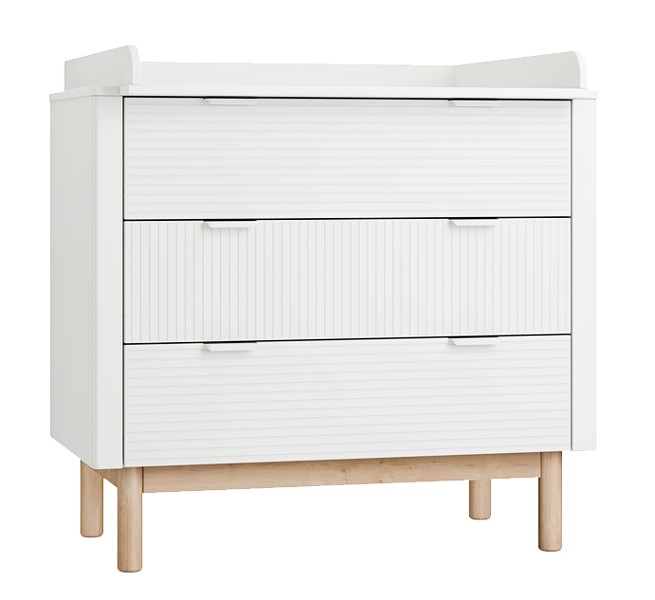 Pinio Miloo chest of 3 drawers with changing table white