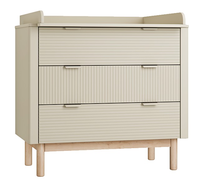 Pinio Miloo chest of 3 drawers with changing table champagne