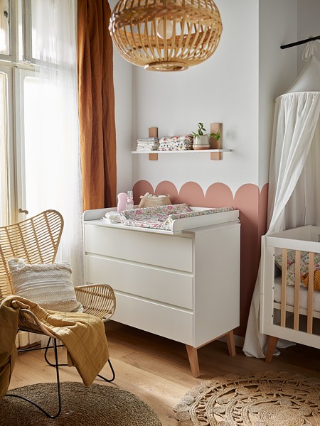 Pinio Swing chest of 3 drawers with changing table white