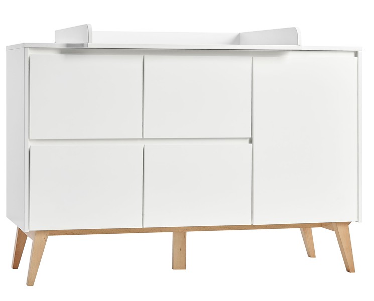 Pinio Swing chest of 4 drawers 1 doors with changing table white