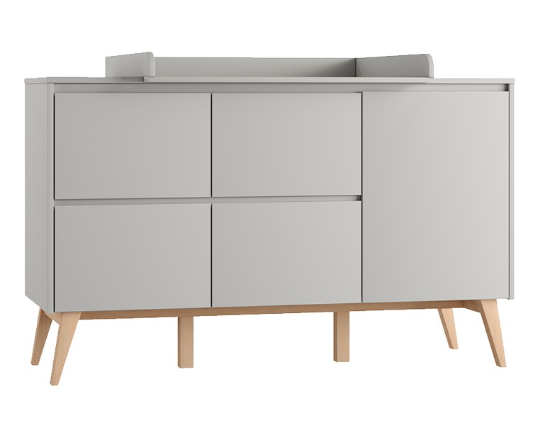 Pinio Swing chest of 4 drawers 1 door with changing table grey