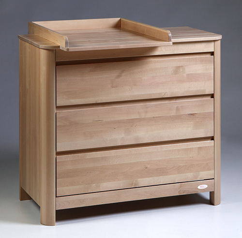 Troll Sun Chest with changing table of solid massive wood / color natural