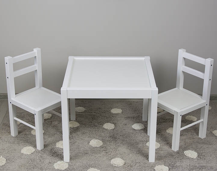 Drewex Komplett Tisch + 2 Stühle /Weiß
