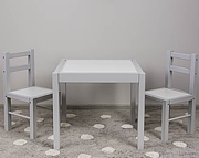 Drewex zestaw stolik + 2 krzesełka /szary.