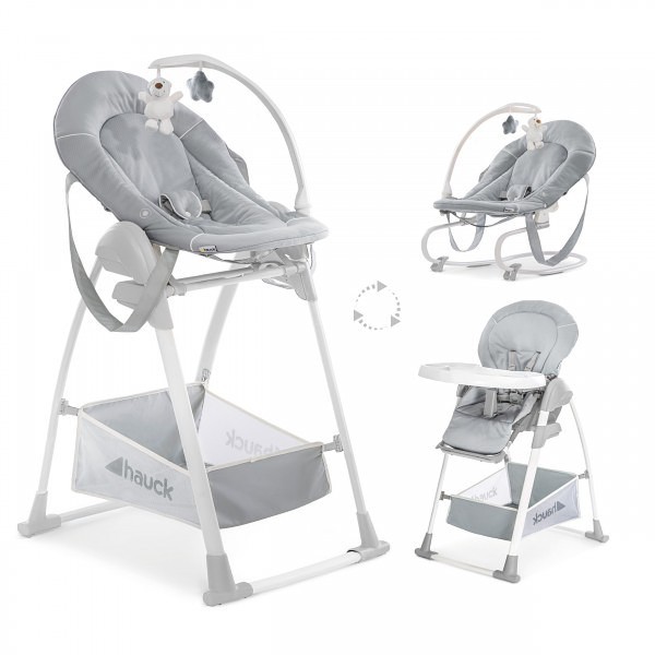 Hauck Sit n Relax 3in1 baby high chair + bouncer 2023 colour stretch grey