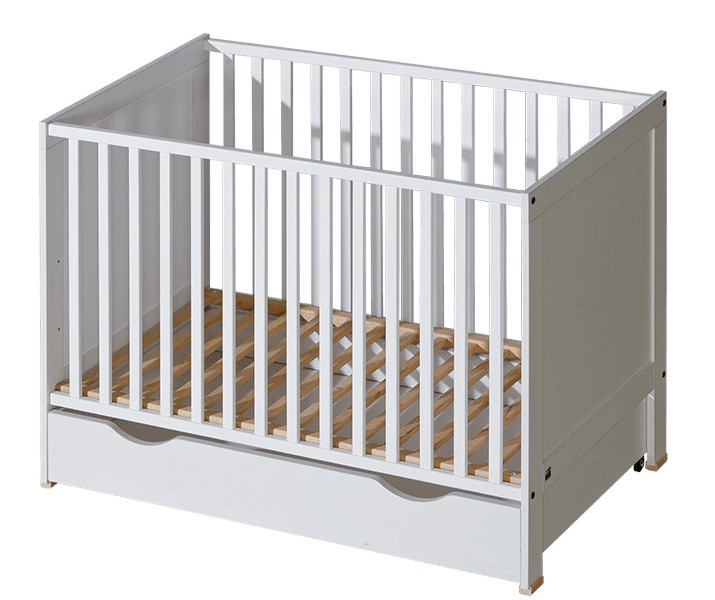 ATB Basic Babybett mit Schublade 120x60 Farbe Weiß