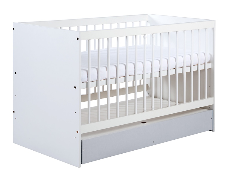 Klupś Dalia Grey crib with drawer 120x60 cm