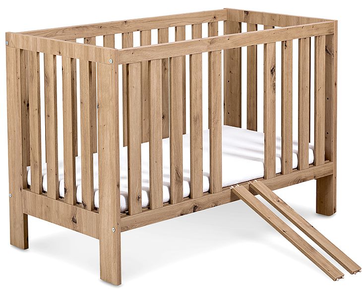 LittleSky by Klupś Amelia II crib with removable rungs 120x60cm color oak