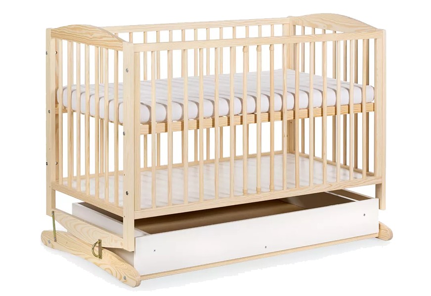 Klupś Henry Crib-Cradle 120x60 with drawer / colour pine