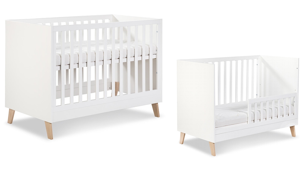 Klupś Noah crib 120x60cm with a railing / colour white