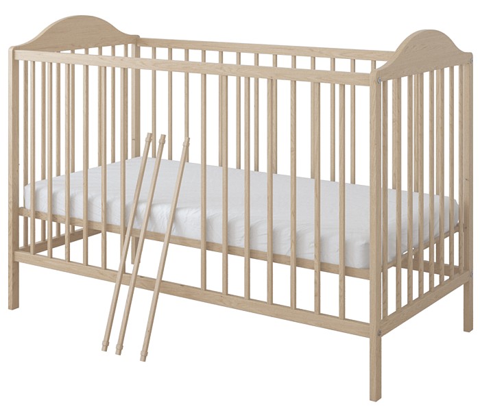 Pinewood Kevin III crib 120x60 removable rungs