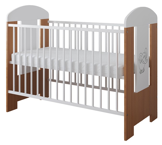 Pinewood Ptilou crib with removable rungs 120x60