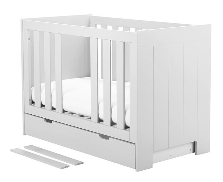 Pinio Calmo crib 120x60 with drawer / colour white