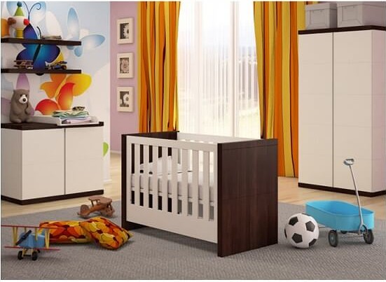 SALE! Pinio Lara crib 120x60 cm colour wenge/perła/ from exposure, submitted 24H