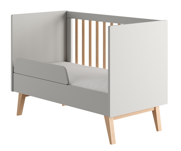 Pinio Swing łóżeczko/tapczanik z barierką grey 120x60 cm