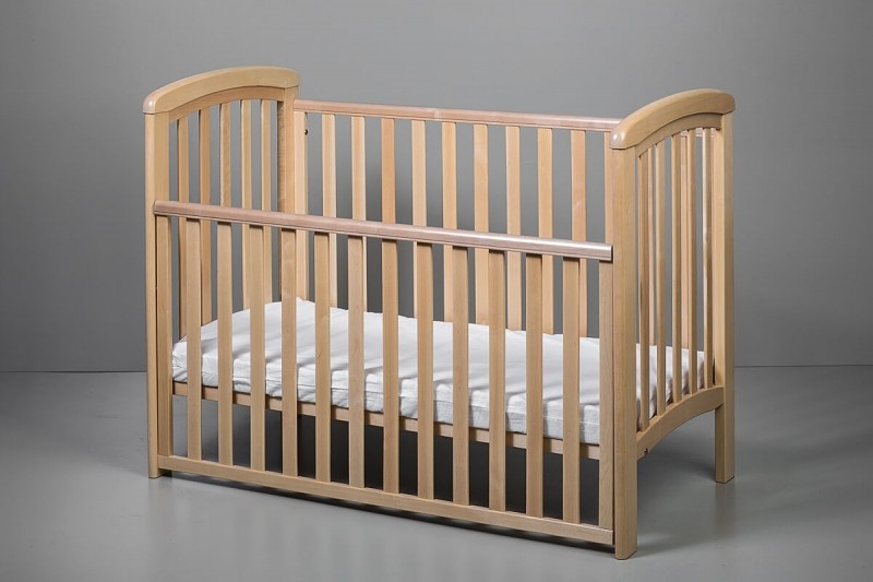 Troll Nicole Crib 120x60 with dropped side of solid massive wood / colour natural