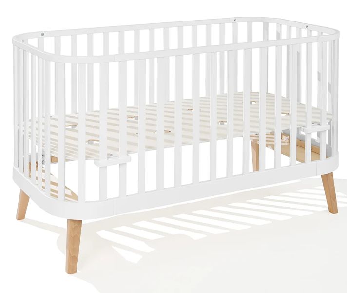 ATB Principal cot with sofa function and mattress 140x70 white