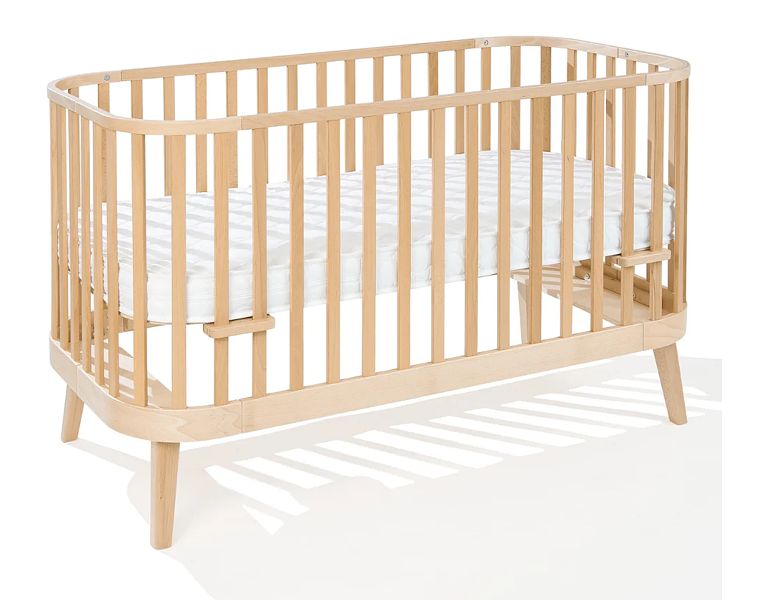 ATB Principal cot with sofa function and mattress 140x70 wooden