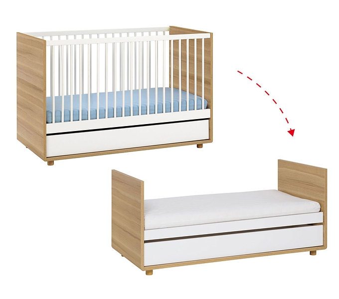 Baby Vox Evolve crib 140x70 with drawer solid wood