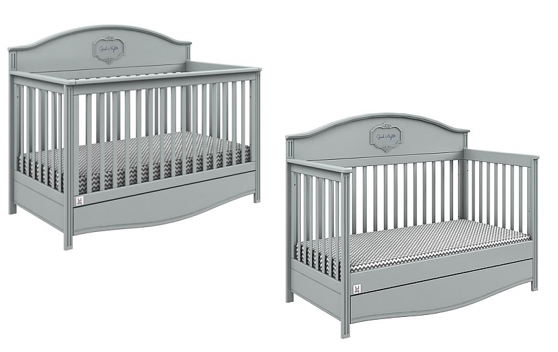 Bellamy Good Night crib 140x70 with drawer with sofa function / colour grey