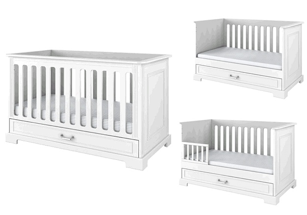 Bellamy Ines crib 140x70 with sofa function with drawer / colour white