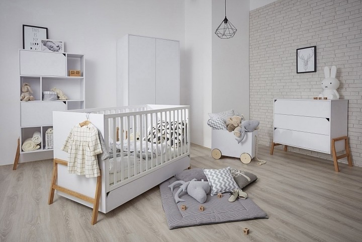 Bellamy Lotta cot convertible to junior bed 140x70 with drawer / colour white
