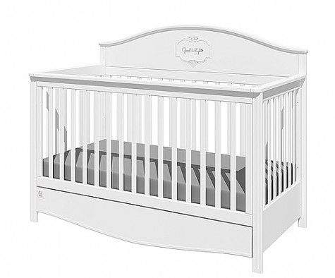 Bellamy Good Night crib 140x70 with drawer with sofa function / color snow bliss