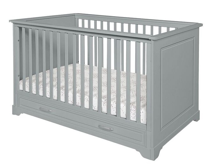 Novelies Melody 140x70 cm crib with sofa function and drawer / colour grey