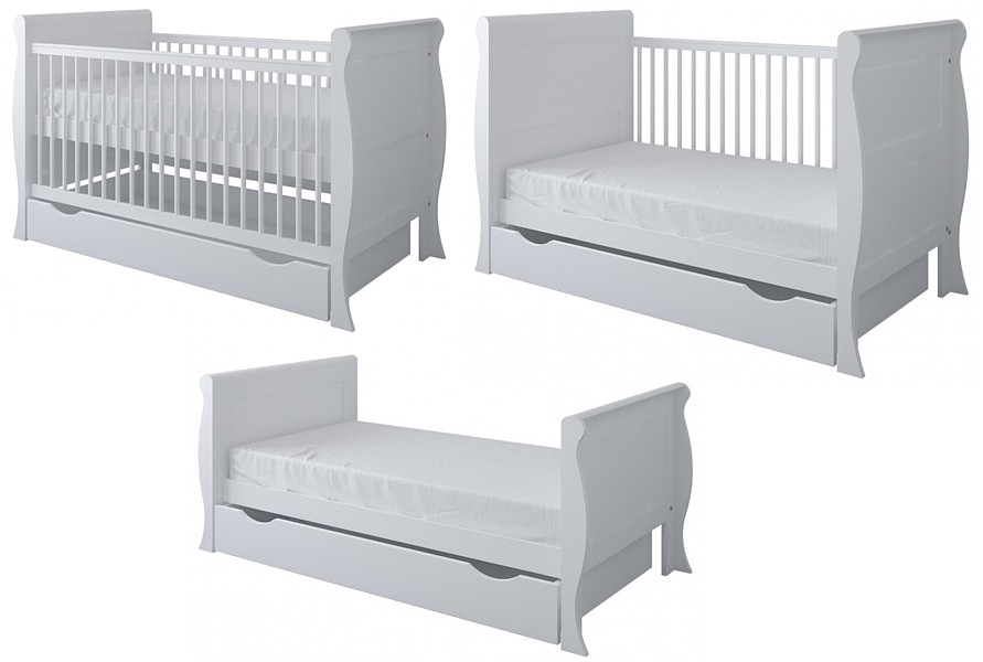 Pinewood Scarlet crib / couch with drawer 3in1 white 140x70