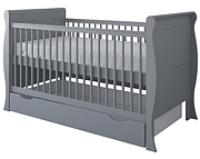 Pinewood Scarlet crib / couch with drawer 3in1 grey 140x70 - Click Image to Close