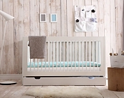 Pinio Basic Babybett 140 x 70 mit Schublade / Weiß - zum Schließen ins Bild klicken