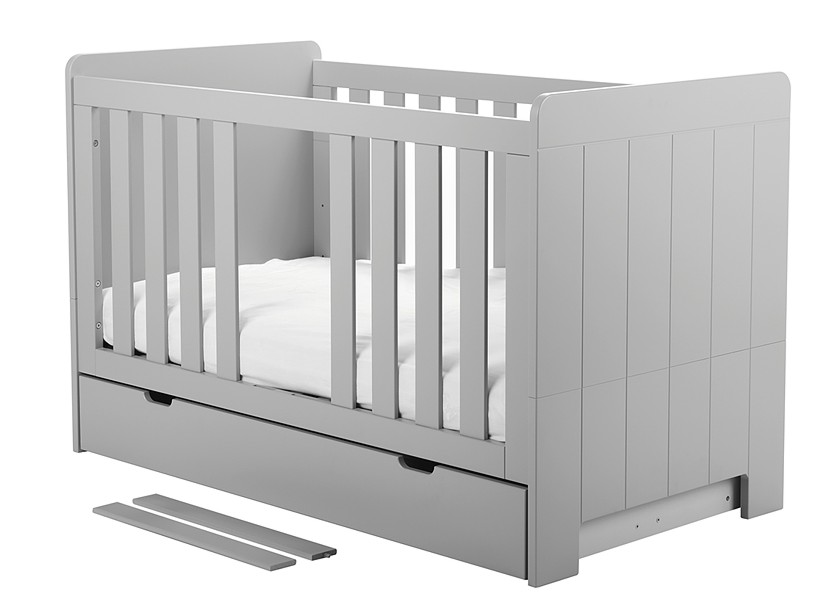Pinio Calmo crib 140x70 with drawer colour grey