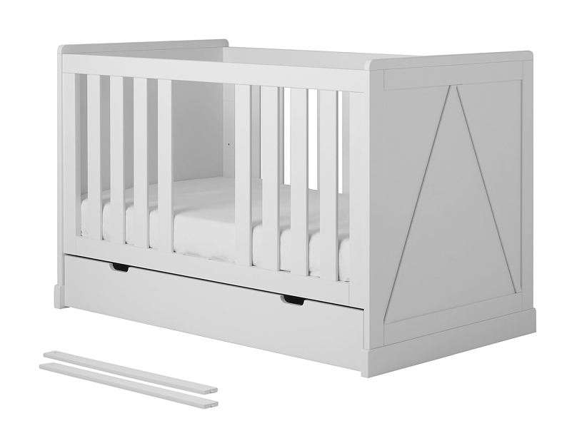 Pinio Marie cot/couch convertible to junior bed with drawer 140x70cm