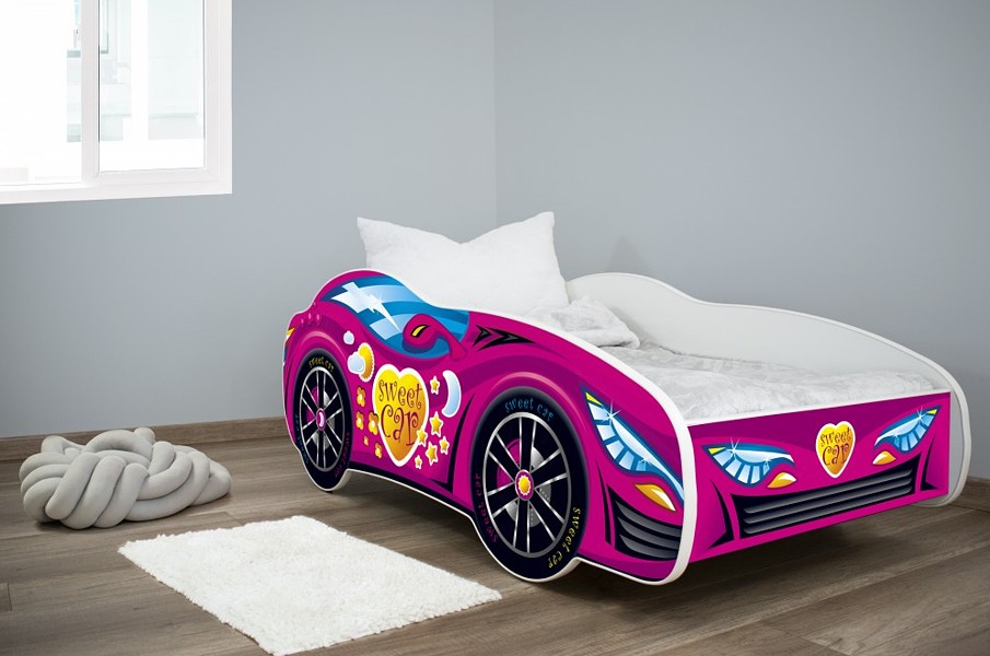 TopBeds Racing Car (łóżko + materac) 160x80 mix wzorów (2% taniej przy przedpłacie)