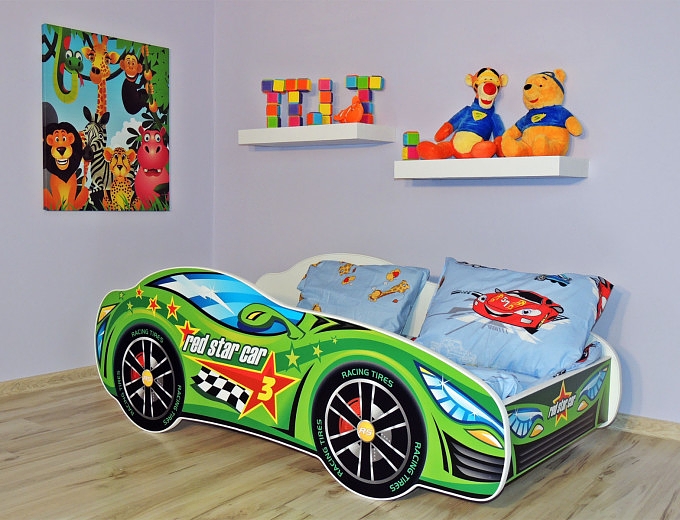 TopBeds Racing Car– Green (łóżko + materac) 140x70 (2% taniej przy przedpłacie)