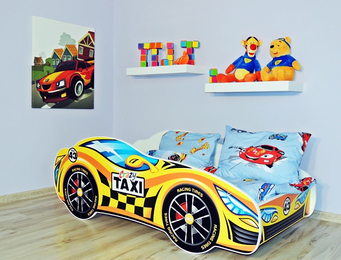 TopBeds Racing Car– Taxi (Bett + Matratze) 140x70