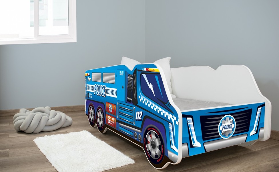 TopBeds Truck (łóżko + materac) 140x70 mix wzorów (2% taniej przy przedpłacie)
