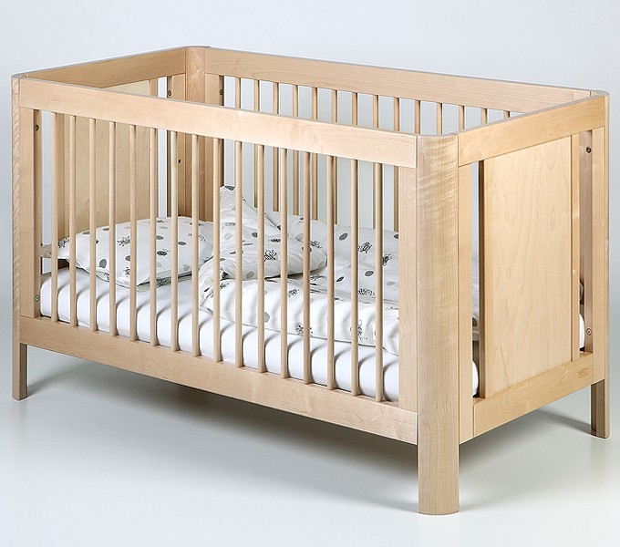 Troll Sun baby crib 140x70 of solid massive wood / colour natural