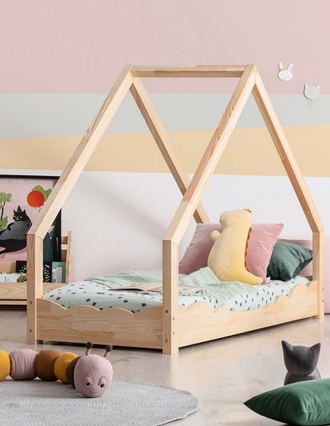 Adeko Kids Loca D łóżko dziecięce domek (wybór rozmiaru od 80x140cm do 80x200cm)