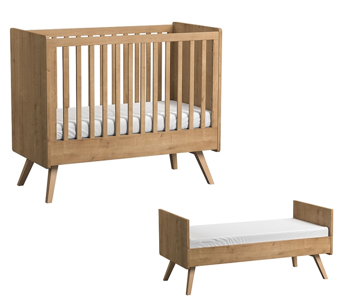 Baby Vox Vintage Gitterbett zum Juniorbett umwandelbar 140x70 cm Massivholz