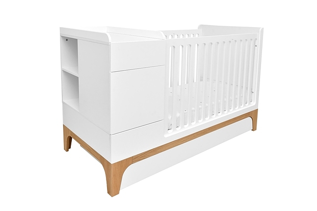 Bellamy UP! Compact crib 70x120-160 with drawer / colour white